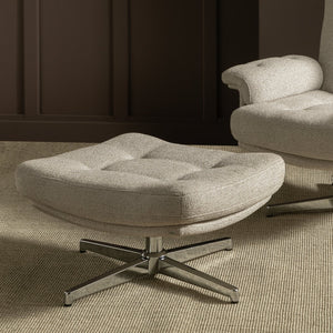 Habitat Dawson Fabric Swivel Footstool - Natural 17621004