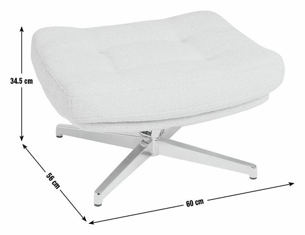 Habitat Dawson Fabric Swivel Footstool - Natural 17621004