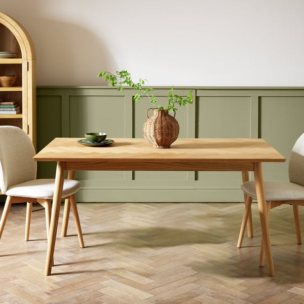 Habitat Dorney Herringbone Oak Veneer 6 Seater Dining Table 17702442