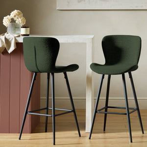 Habitat Etta Pair of Fabric Bar Stools - Green 17653467