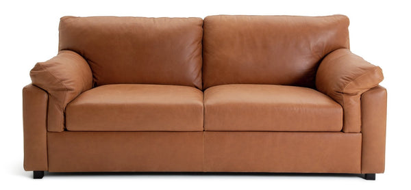 Habitat Florence Leather 3 Seater Sofa Tan 13412956
