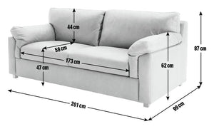 Habitat Florence Leather 3 Seater Sofa Tan 13412956