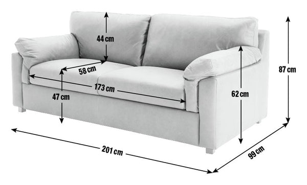 Habitat Florence Leather 3 Seater Sofa Tan 13412956