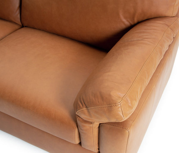 Habitat Florence Leather 3 Seater Sofa Tan 13412956