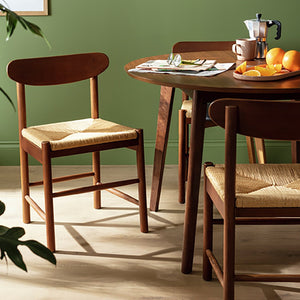 Habitat Hanna Pair of Wood Dining Chairs - Walnut 19594854