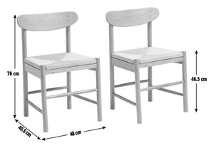 Habitat Hanna Pair of Wood Dining Chairs - Walnut 19594854