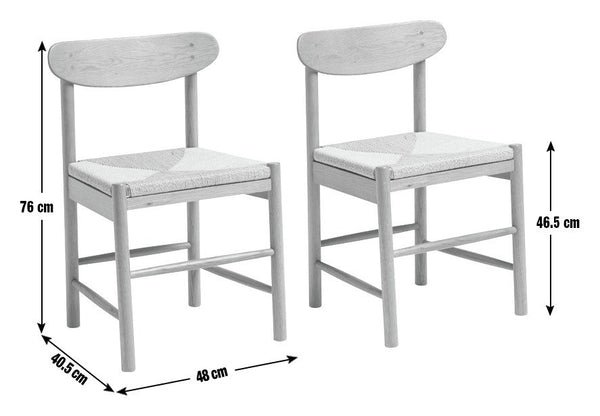 Habitat Hanna Pair of Wood Dining Chairs - Walnut 19594854