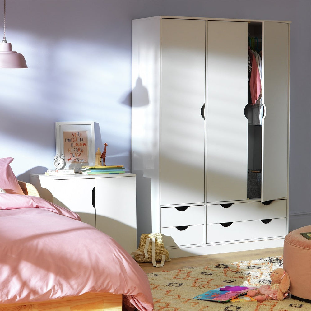 Habitat Kids Pagnell 3 Door 4 Drawer Wardrobe - White 16058788