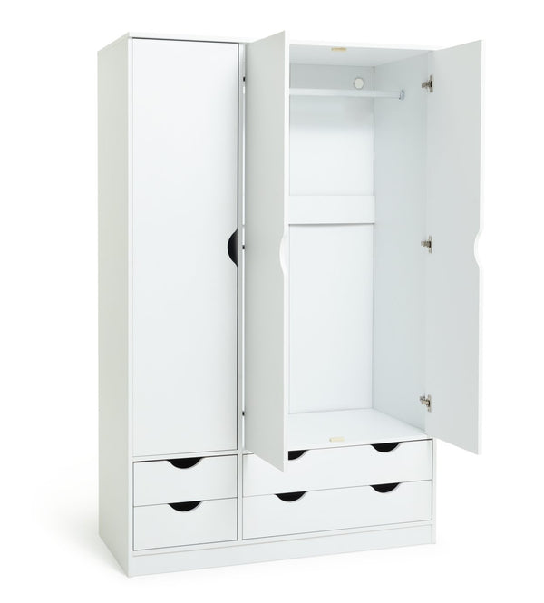 Habitat Kids Pagnell 3 Door 4 Drawer Wardrobe - White 16058788