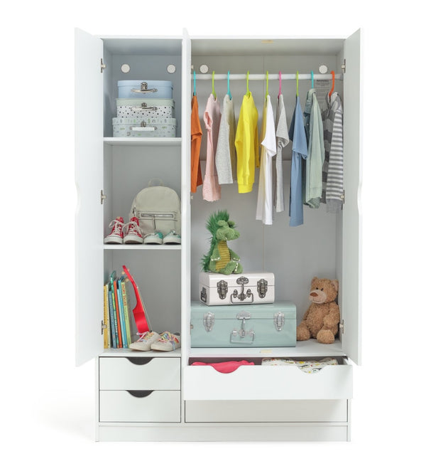 Habitat Kids Pagnell 3 Door 4 Drawer Wardrobe - White 16058788