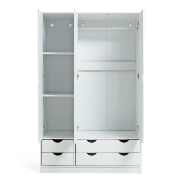 Habitat Kids Pagnell 3 Door 4 Drawer Wardrobe - White 16058788