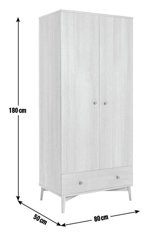 Habitat Kirk Oak 2 Door 1 Drawer Wardrobe - Natural 13125157