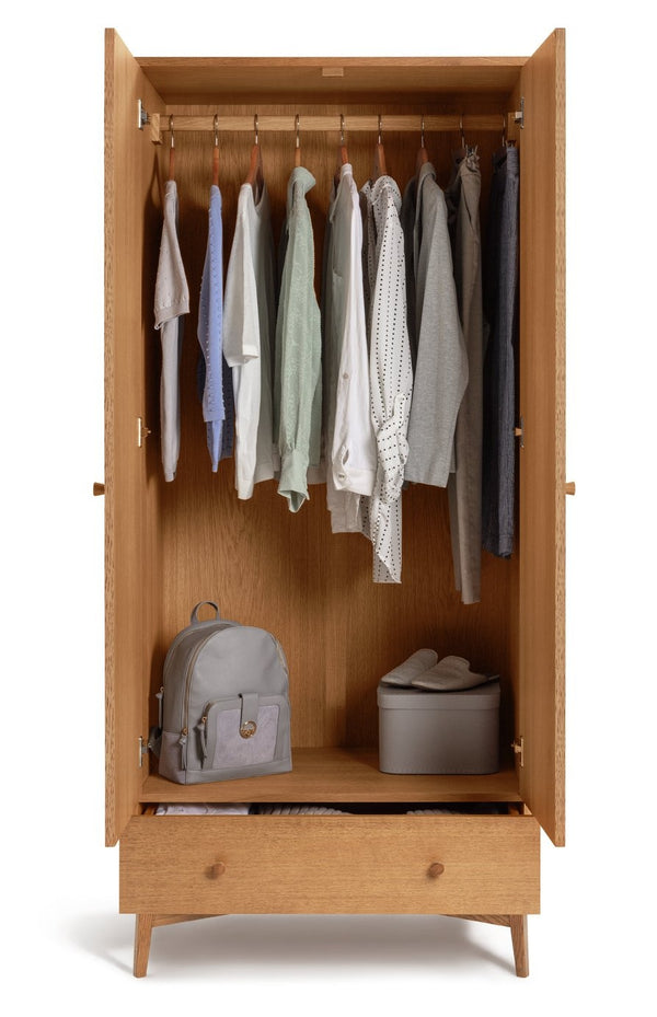 Habitat Kirk Oak 2 Door 1 Drawer Wardrobe - Natural 13125157