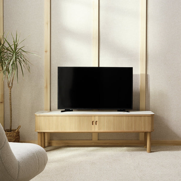 Habitat Lex 2 Door Oak TV Unit - Natural 17672084