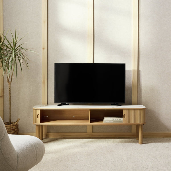 Habitat Lex 2 Door Oak TV Unit - Natural 17672084