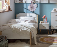 Habitat Nico Single Wooden Bed Frame - White & Pine 19624456