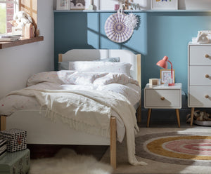Habitat Nico Single Wooden Bed Frame - White & Pine 19624456