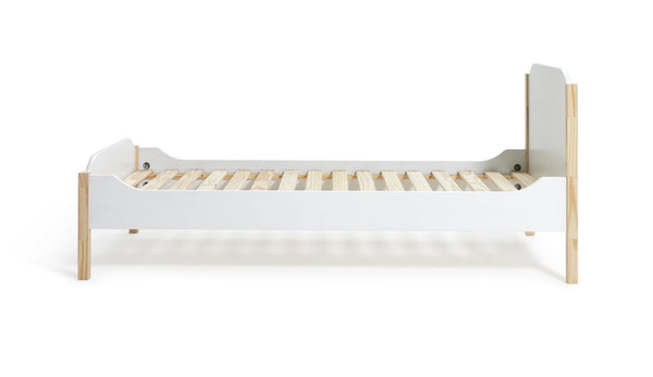 Habitat Nico Single Wooden Bed Frame - White & Pine 19624456