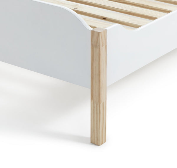 Habitat Nico Single Wooden Bed Frame - White & Pine 19624456