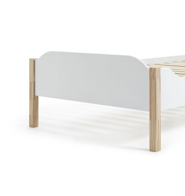 Habitat Nico Single Wooden Bed Frame - White & Pine 19624456