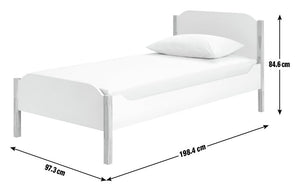 Habitat Nico Single Wooden Bed Frame - White & Pine 19624456