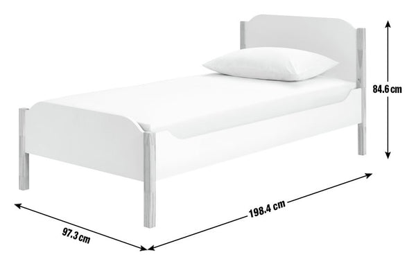Habitat Nico Single Wooden Bed Frame - White & Pine 19624456