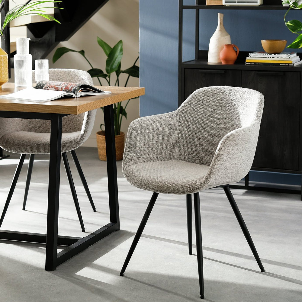 Habitat Noella Fabric Dining Chair - Natural 12025973