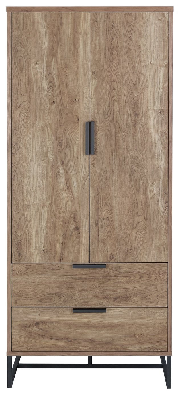 Habitat Nomad 2 Door 2 Drawer Wardrobe - Oak Effect 18491594