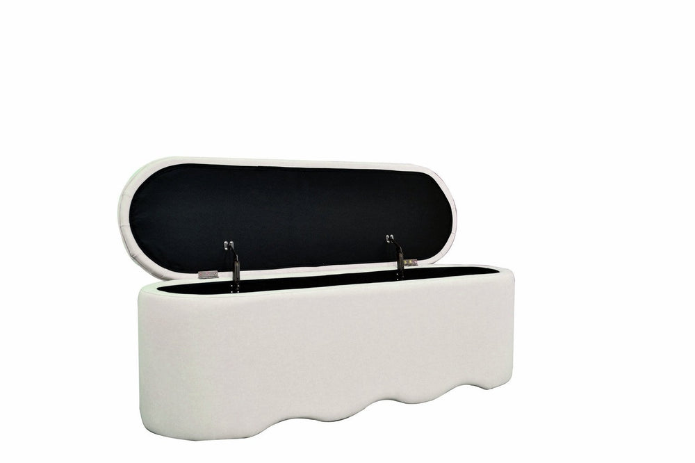 Habitat Onda Large Fabric Ottoman - Natural 17763364
