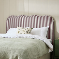 Habitat Onda Linen Kingsize Headboard - Stripe Plum 17742763