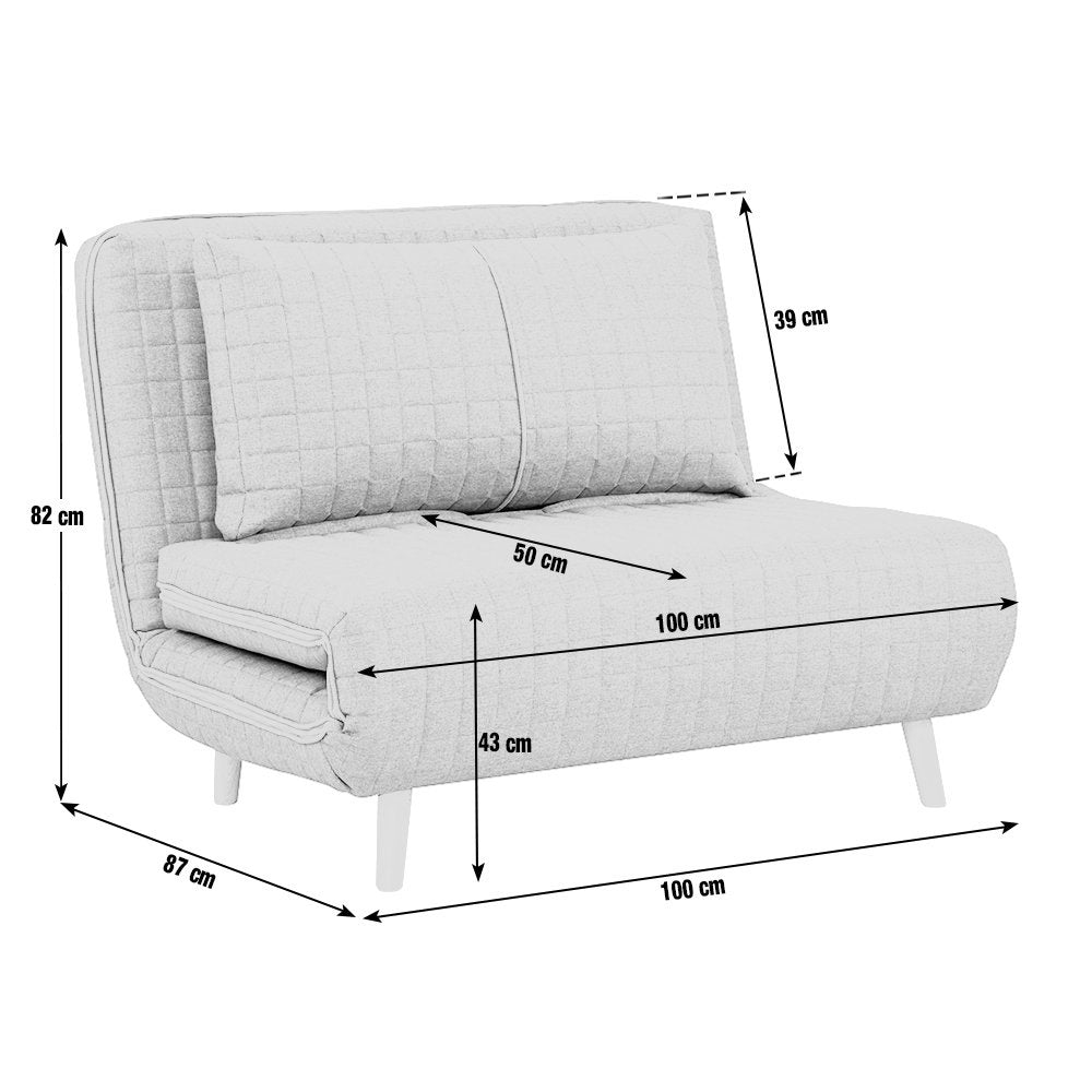 Habitat Roma Small Double Boucle Chair bed Grey 13104958