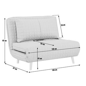Habitat Roma Small Double Boucle Chair bed Sage Green 19590322