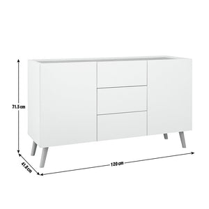 Habitat Skandi 2 Door 3 Drawer Sideboard - White Two Tone 15643455