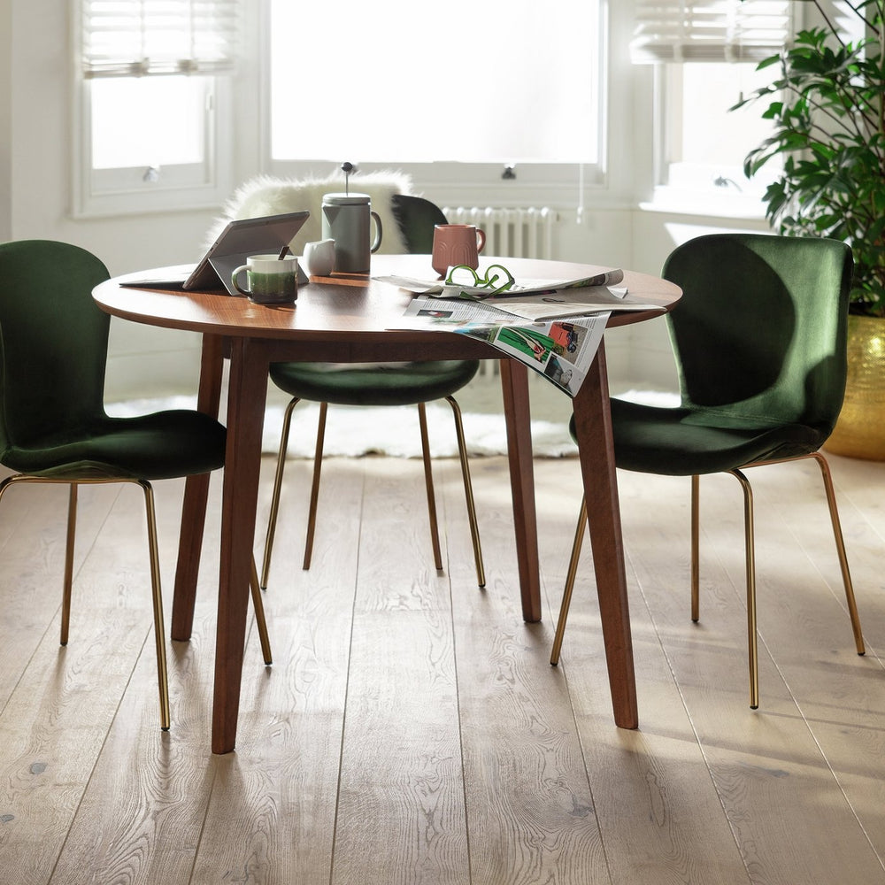 Habitat Skandi walnut round dining table with wood effect top