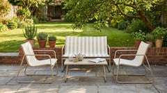 Habitat Stripe 4 Seater Metal Patio Set - Grey 17822669