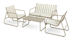 Habitat Stripe 4 Seater Metal Patio Set - Grey 17822669