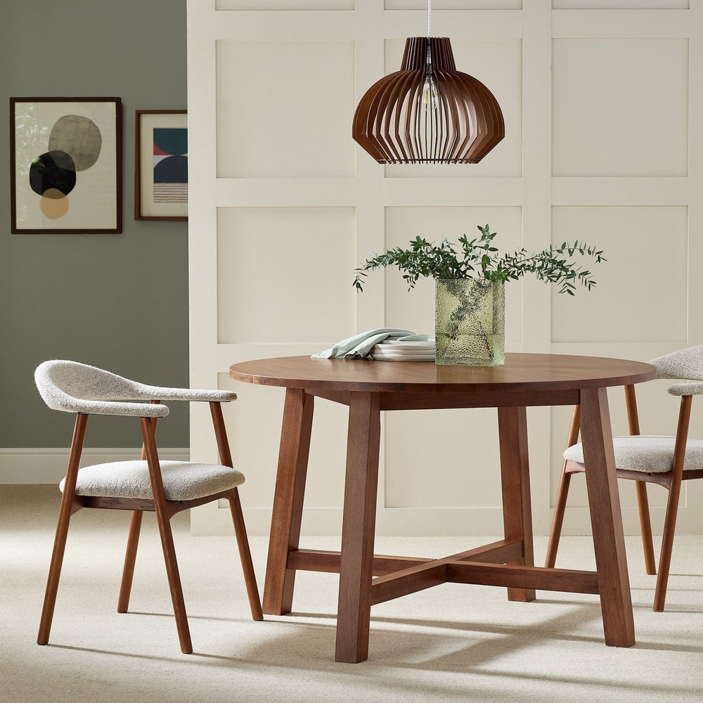 Habitat Trieste round 4 seater dining table in walnut
