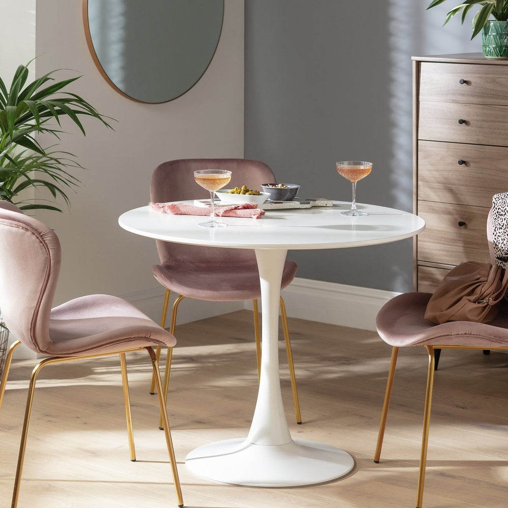 Habitat Tulip 4 Seater Round Dining Table - White 18767668