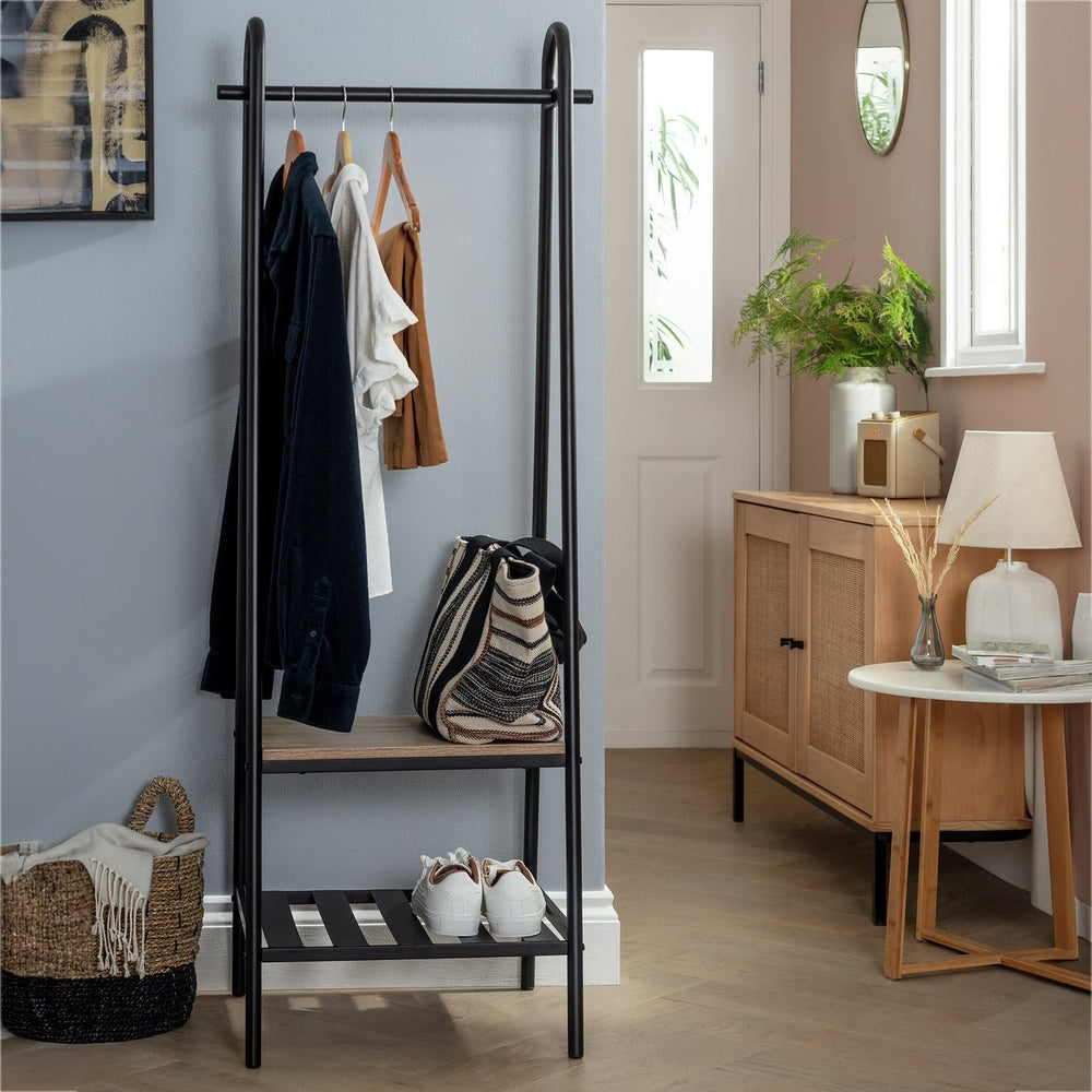 Habitat Turner Single Clothes Rail - Black 12001629