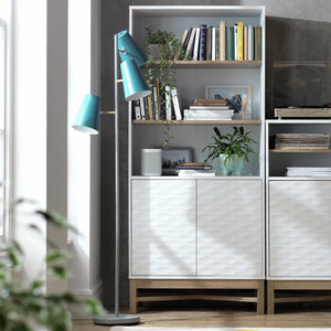 Habitat Zander Tall Textured Bookcase - White & Oak Effect 17059281