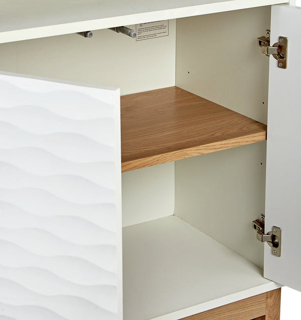Habitat Zander Tall Textured Bookcase - White & Oak Effect 17059281