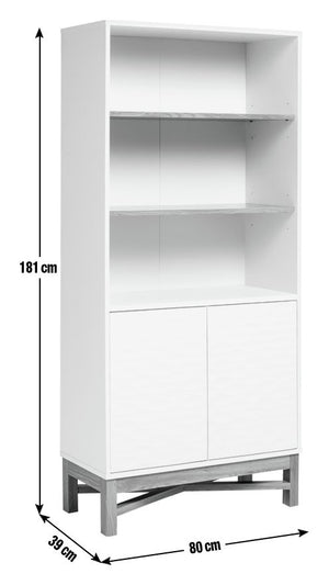 Habitat Zander Tall Textured Bookcase - White & Oak Effect 17059281