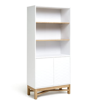 Habitat Zander Tall Textured Bookcase - White & Oak Effect 17059281