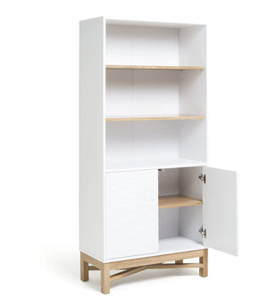 Habitat Zander Tall Textured Bookcase - White & Oak Effect 17059281