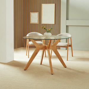 Habitat Zela Glass 4 Seater Dining Table - Natural 19347173