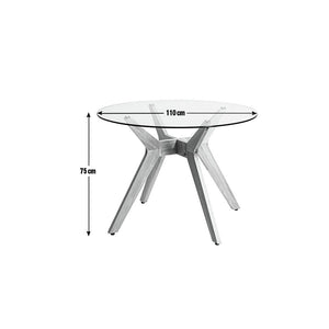 Habitat Zela Glass 4 Seater Dining Table - Natural 19347173