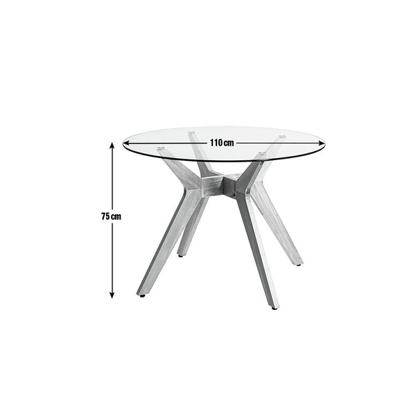 Habitat Zela Glass 4 Seater Dining Table - Natural 19347173