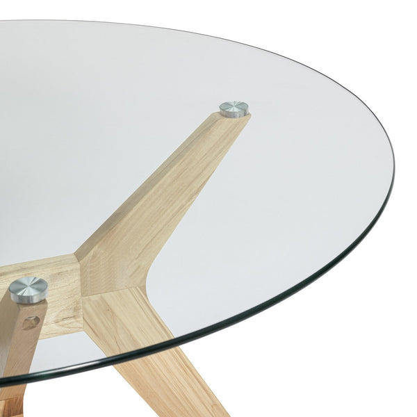 Habitat Zela Glass 4 Seater Dining Table - Natural 19347173