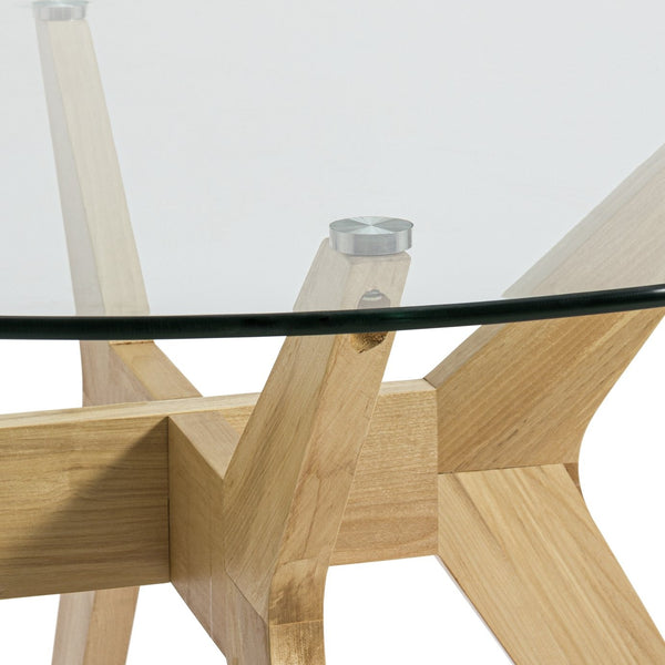 Habitat Zela Glass 4 Seater Dining Table - Natural 19347173