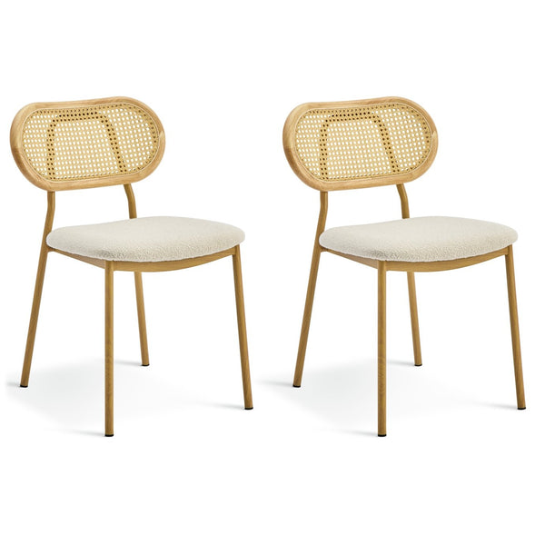 Habitat Zoey Pair of Fabric Chairs - Natural 17550869